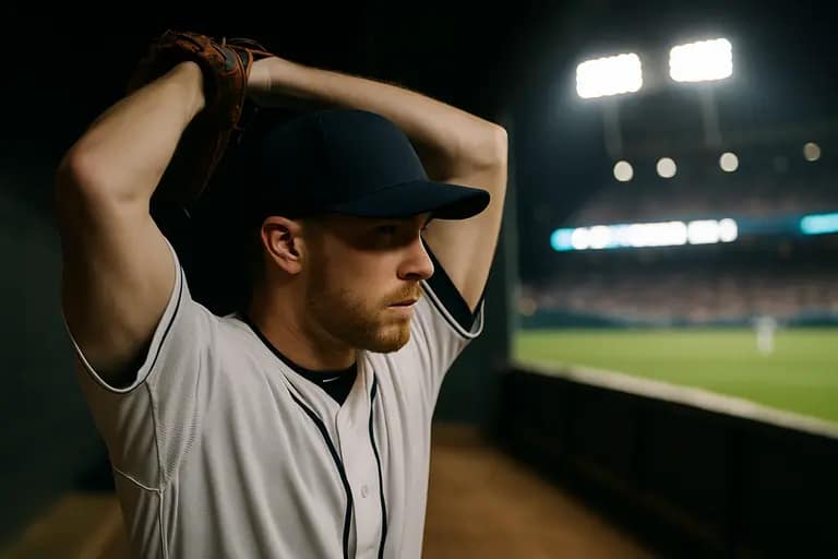 Houston reliever throws from the mound in a late inning
