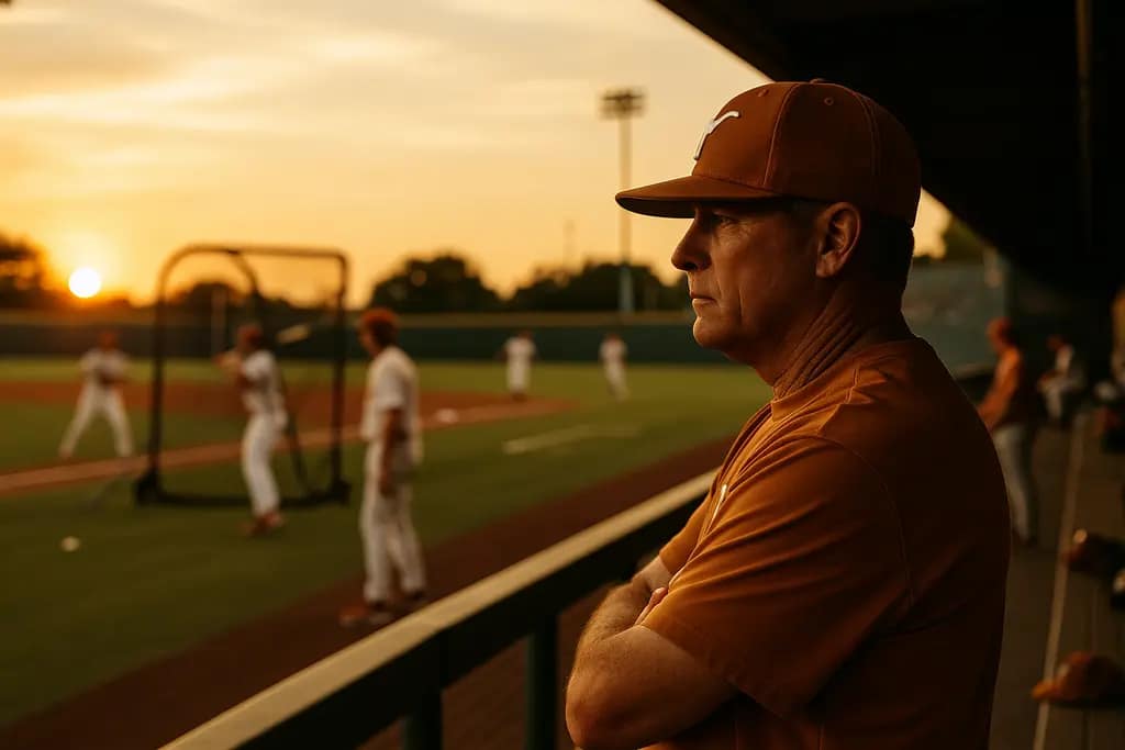 Texas Roster Depth shown through Longhorns players warming up before a college baseball game