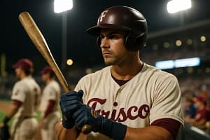 Frisco RoughRiders Trends analysis with a baseball scorebook and field view