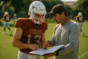 Texas roster depth discussion during Longhorns football practice in Austin