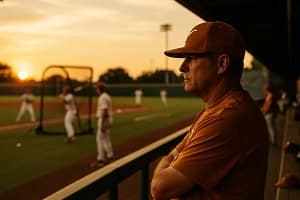 Texas Roster Depth shown through Longhorns players warming up before a college baseball game
